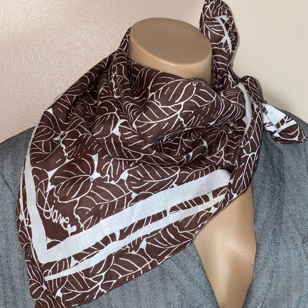 Diane Von Furstenberg DVF Sheer Cotton Square Scarf Bandana NO TAG Old Money